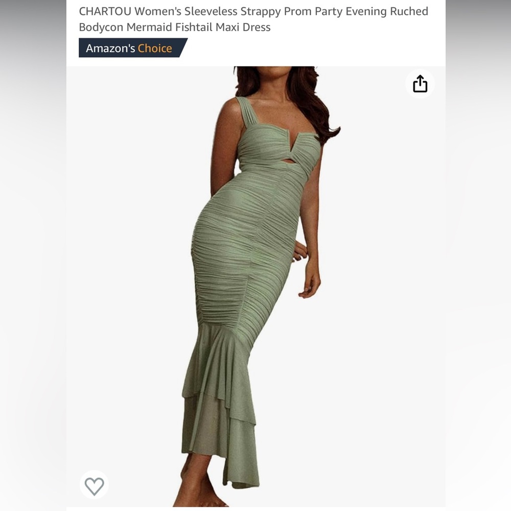 Amazon CHARTOU sage green dress
